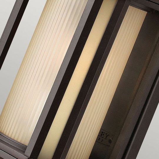 Castelle 1 Light Small Wall Lantern Ribbed Etched Glass Bronze