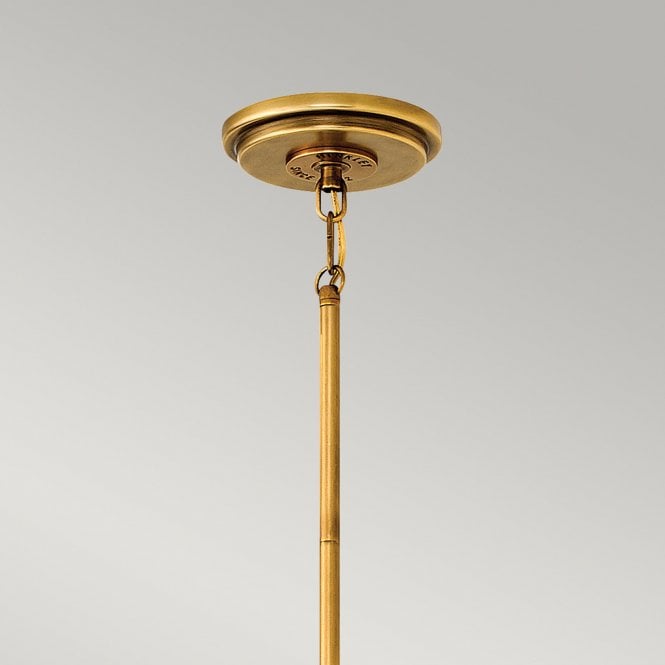 Fletcher 3 Light Medium Pendant Light Aged Zinc with Heritage Brass