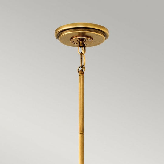 Fletcher 3 Light Medium Pendant Light Aged Zinc with Heritage Brass