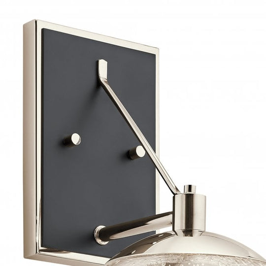 Marilyn Single Wall Light Polished Nickel Seeded Glass