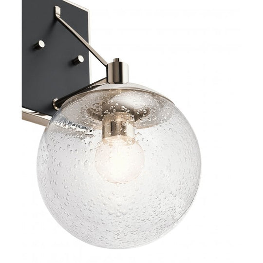 Marilyn Single Wall Light Polished Nickel Seeded Glass