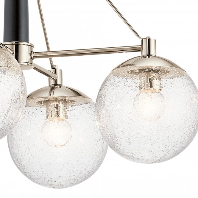 Marilyn 4 Light Chandelier Polished Nickel Seeded Glass