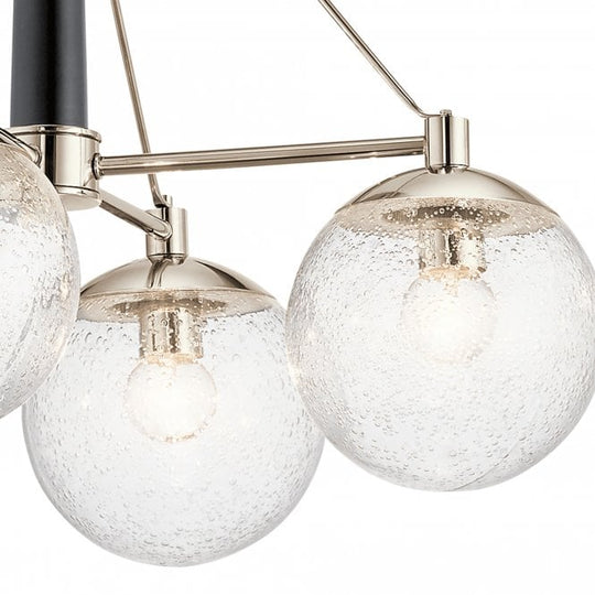 Marilyn 4 Light Chandelier Polished Nickel Seeded Glass