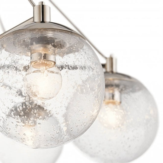 Marilyn 4 Light Chandelier Polished Nickel Seeded Glass