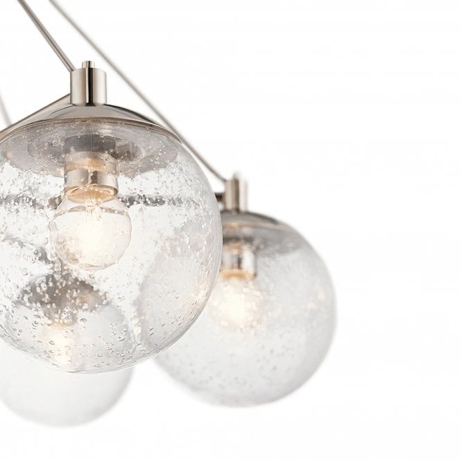 Marilyn 6 Light Chandelier Polished Nickel Seeded Glass