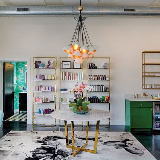 Nula 15 Light Pendant Shell White/Luxe Gold