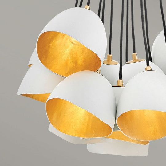 Nula 15 Light Pendant Shell White/Luxe Gold