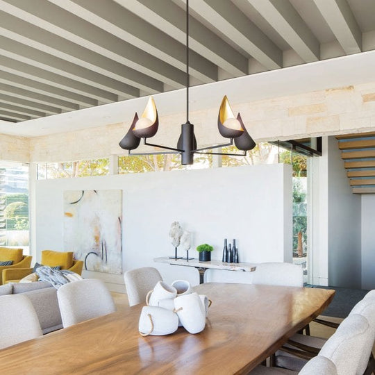 Ren 5 Light Chandelier Black / Gold