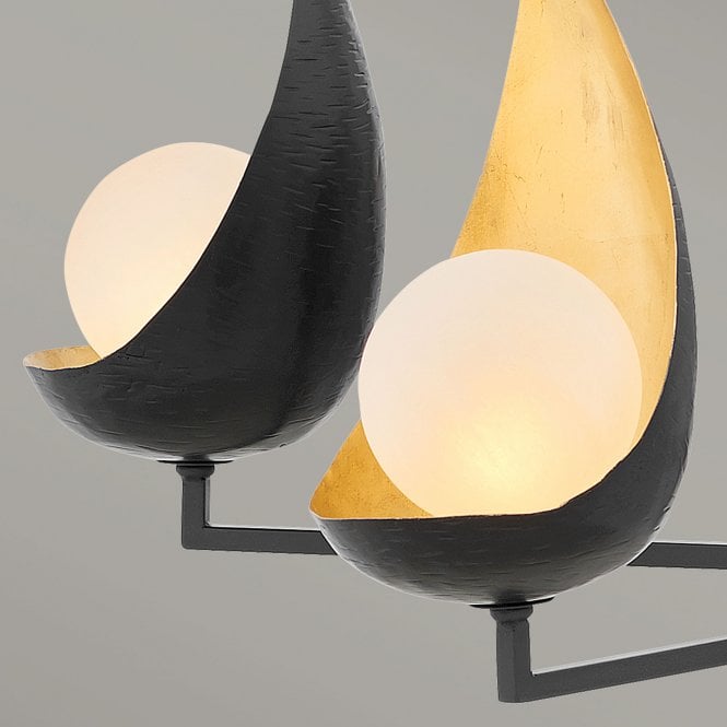 Ren 5 Light Chandelier Black / Gold