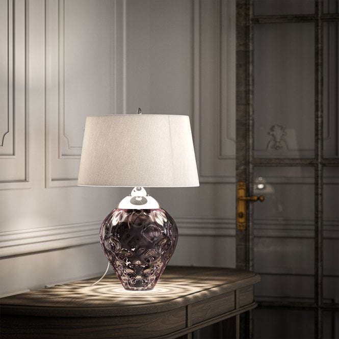 Samara Table Lamp Plum With Titanium (silver) Shade