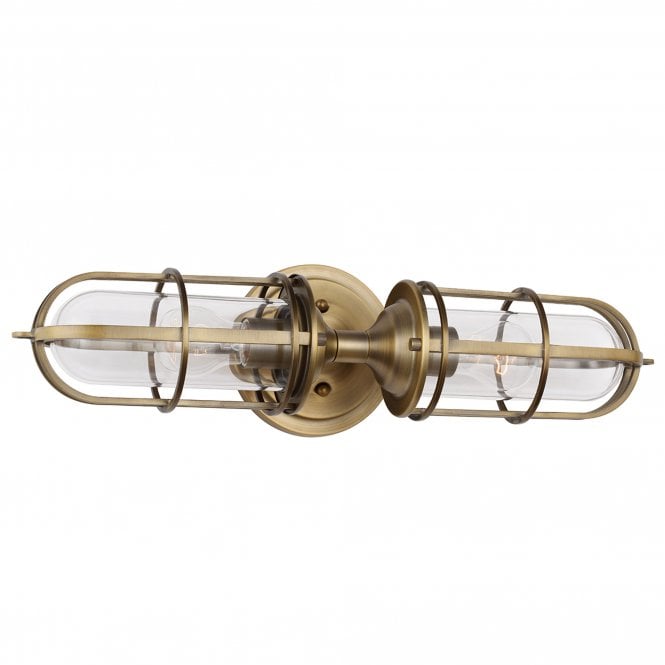 Urban Restoration Double Wall Light IP44 Dark Antique Brass